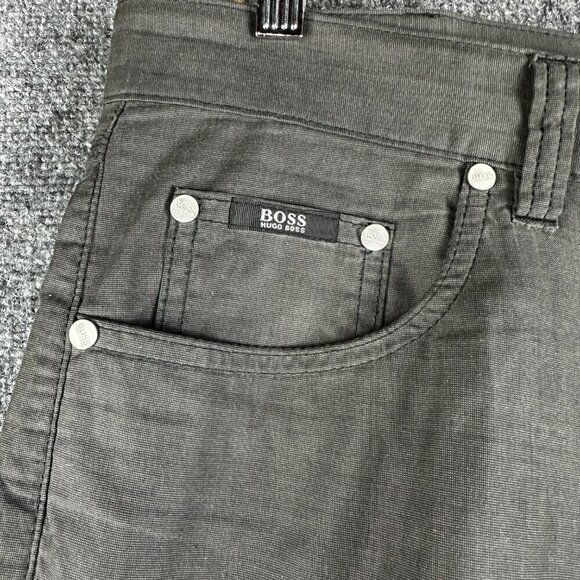 Hugo Boss Pants Mens 38 Alabama Gray Cotton Flat Front Pockets Straight Chino - Picture 4 of 10